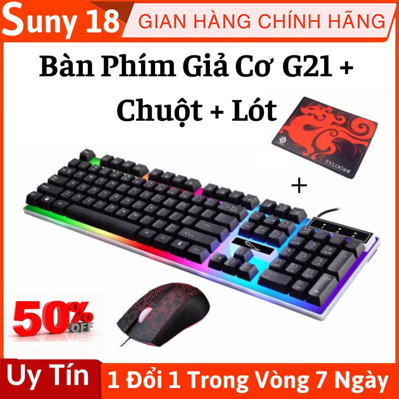 Bàn Phím Gaming ⚡FreeShip⚡ Bàn Phím Gaming G21 Tặng Chuột Và Lót Chuột Bảo Hành Lên Đến 1 Năm