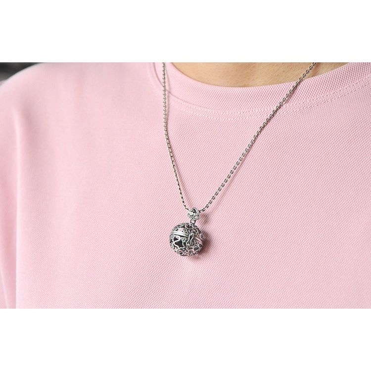 Mặt Dây Chuyền Rỗng Bằng Bạc S925 Hình Quả Cầu Rỗng Ba Chiều Có Thể Mở Ra Phong Cách Cổ Điển Cho Nữ