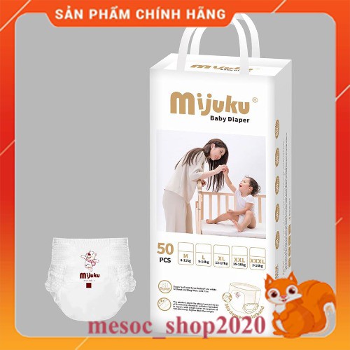 (Chính hãng) Tã/Bỉm quần mijuku xuất nhật đủ size M/L/XL/XXL/XXXL 50miếng