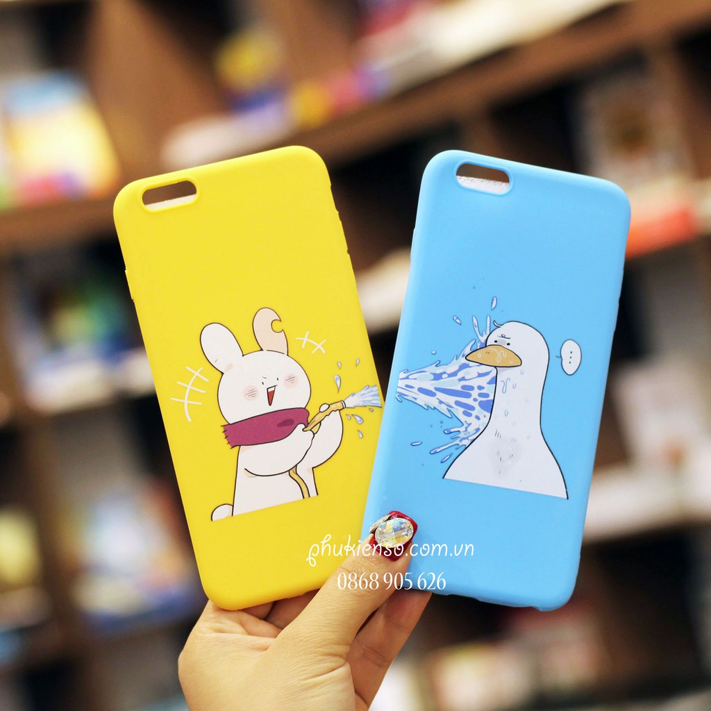 Ốp lưng hoạt hình thỏ con và vịt con dễ thương Dành Cho Iphone 6, 6plus, 7, 7plus, X, Xs Max -Hồng Anh Case