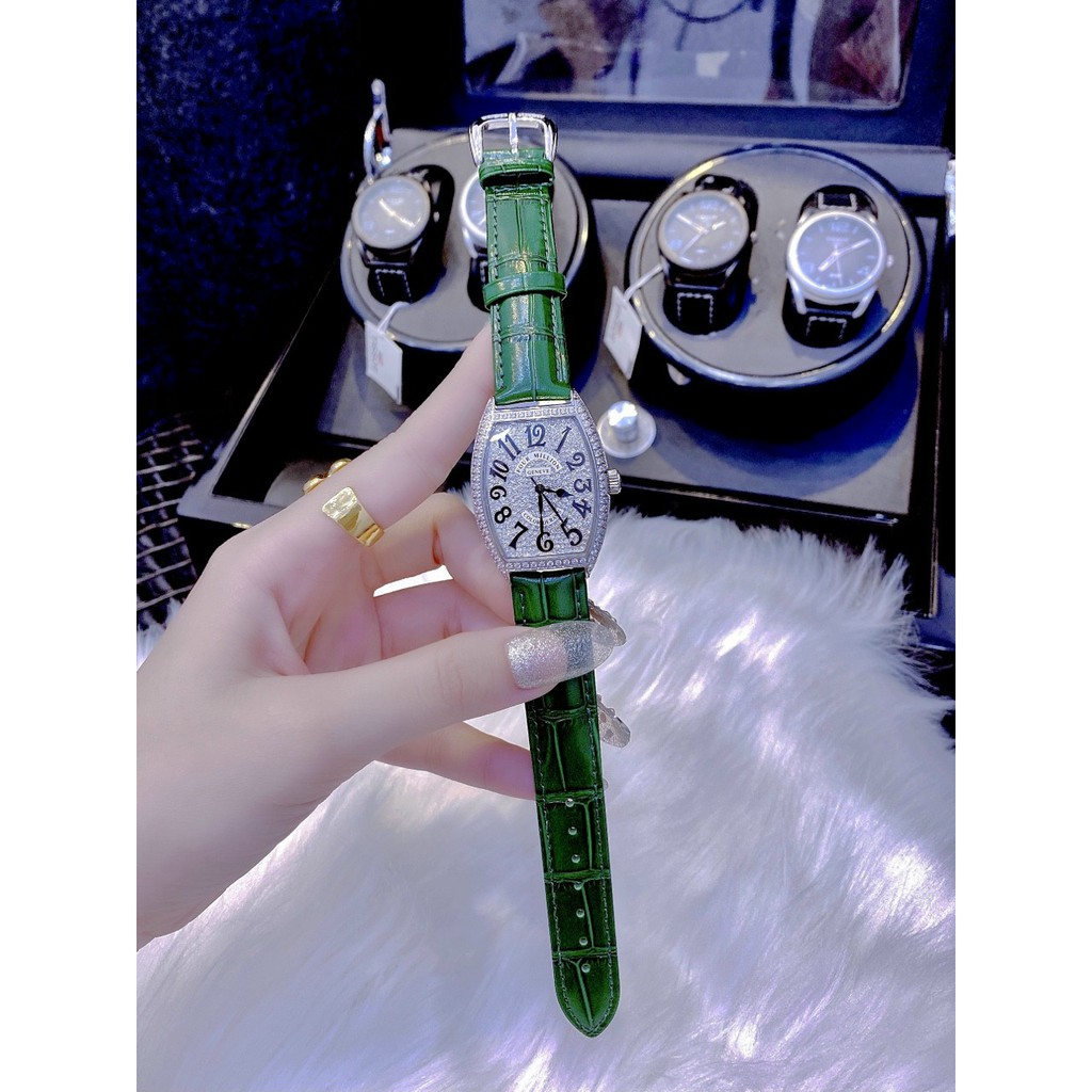 Đồng hồ nữ chính hãng, đồng hồ đeo tay FOUR MILLION full box, mặt đính 448 viên kim cương nhân tạo Swarovski siêu đẹp