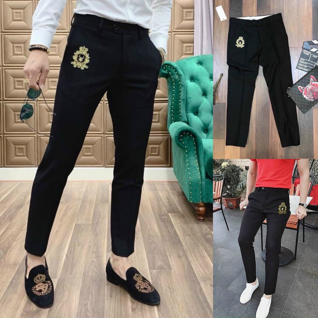Quần tây âu nam cao cấp vải lụa cotton dáng ôm co giãn không nhăn thời trang công sở cao cấp-black fashion shop-qn44