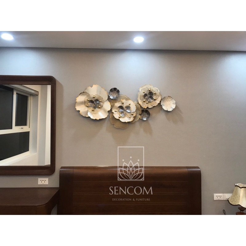 Tranh sắt treo tường nghệ thuật, trang decor trang trí hoa mai trắng - 2025