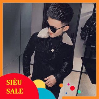 ( 100% Ảnh thật ) Áo Khoác Nam Da Lộn, Cổ Lót Lông Siêu Ấm, Phong Cách Trẻ Trung, Lịch Lãm.