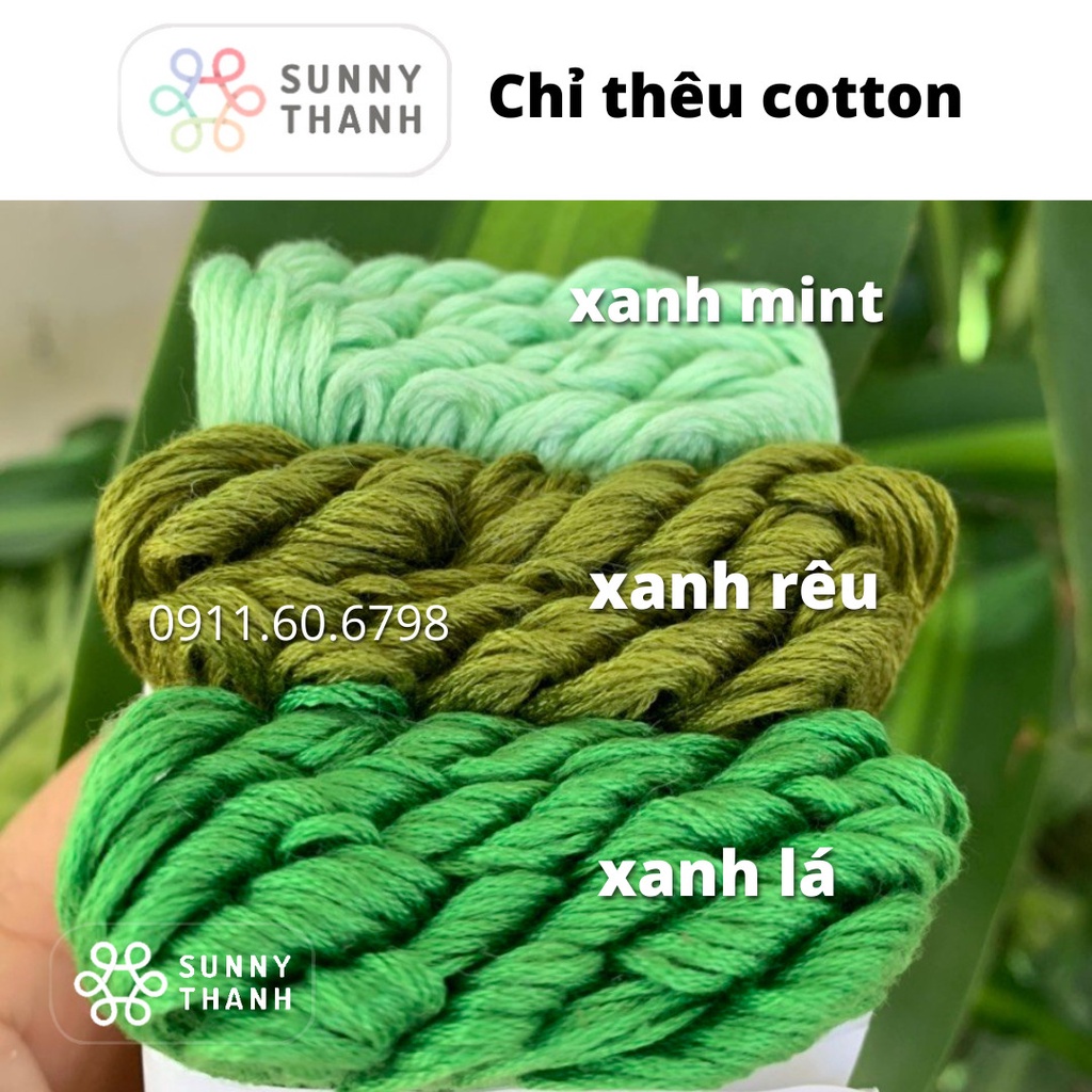 Chỉ Thêu tép Cotton DMC độ bóng vừa phải, thêu tay, không phải màu, không lem màu SunnyThanh