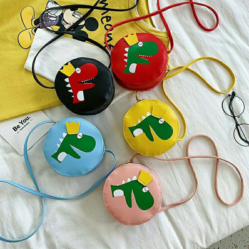 Tui đeo chéo bé gái - túi trẻ em chất da PU cao cấp cho bé gái từ 2 đến 6 tuổi hình khủng Long siêu cute