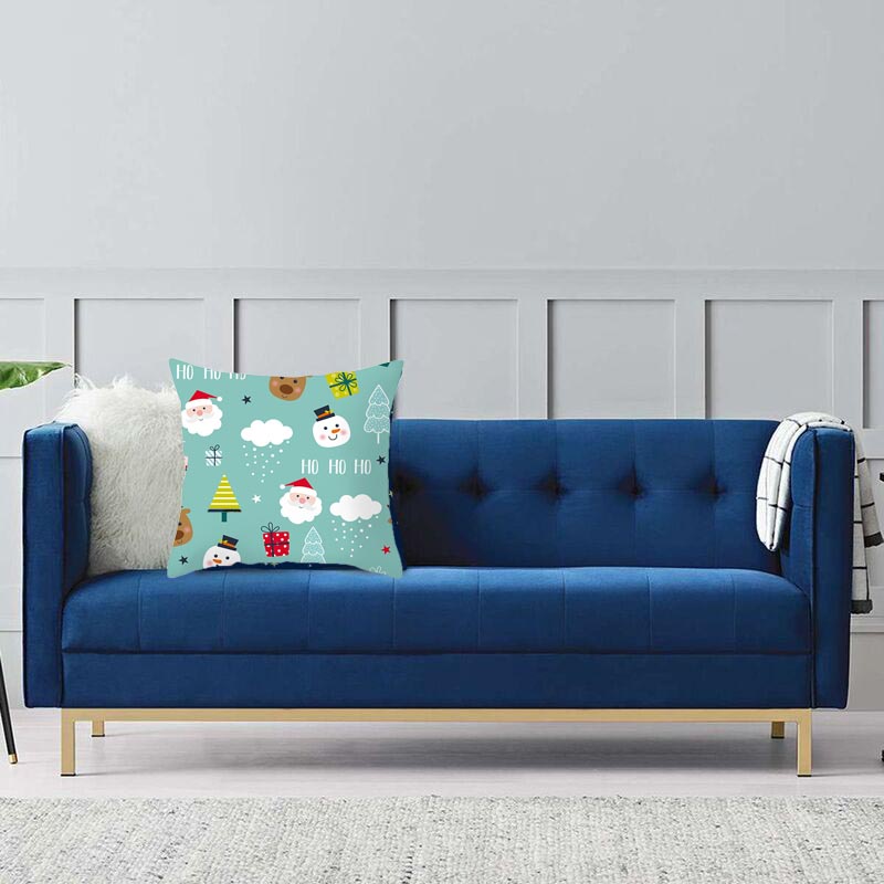 Vỏ Gối Hình Vuông 45 * 45cm Bằng Polyester In Họa Tiết Giáng Sinh Chống Bụi Trang Trí Nhà Cửa
