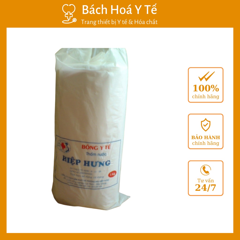 Bông hút Việt Nam Hiêp Hưng 1kg/1 túi,Loại 1 Đạt tiêu chuẩn của Bộ Y tế, Đóng gói nylon.