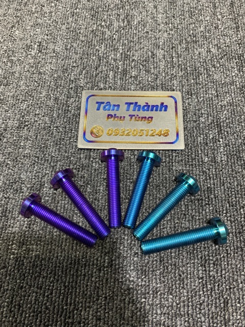 Ốc Titan GR5 10x50 xanh tím, lục bảo đầu dù