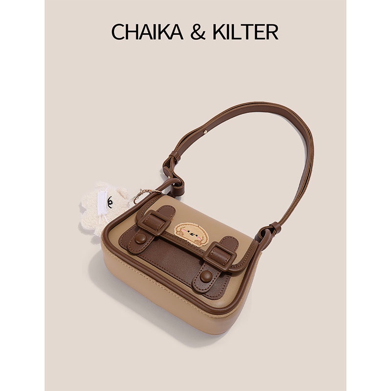 Túi đeo chéo CHAIKA KILTER CK1354 dáng vuông nhỏ phối màu tương phản thời trang thu đông dành cho nữ