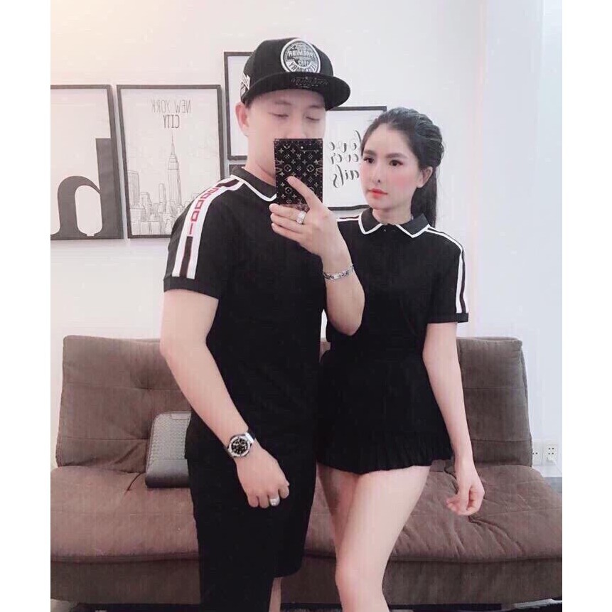 Áo Thun Cặp Nam Nữ Cổ Trụ Cao Cấp, Chất Cotton xịn, Mẩu Trơn Hót 2019 ( Giá Bán 2 Cái) | BigBuy360 - bigbuy360.vn