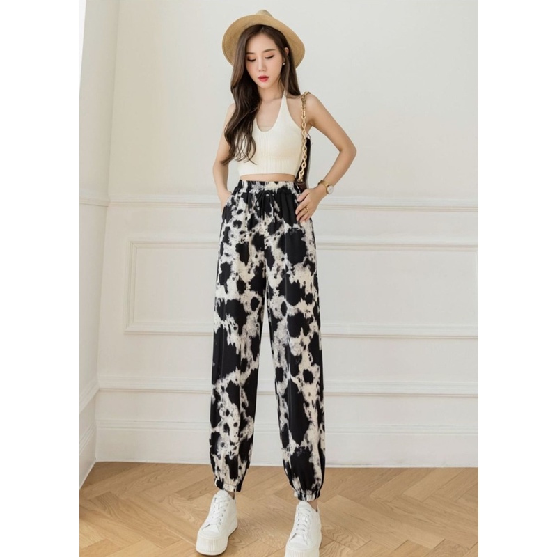 Quần Baggy Ống Rộng Nhuộm Màu Phong Cách Hàn Quốc Thời Trang Mùa Hè Cho Nữ
