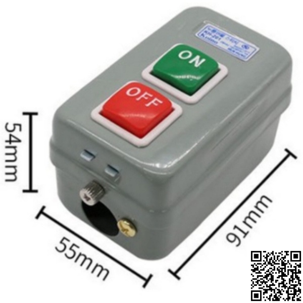 Công tắc bấm dính 3 pha KH-201 công tắc nguồn 10A, điện áp 380VAC tắt mở trực tiếp động cơ điện