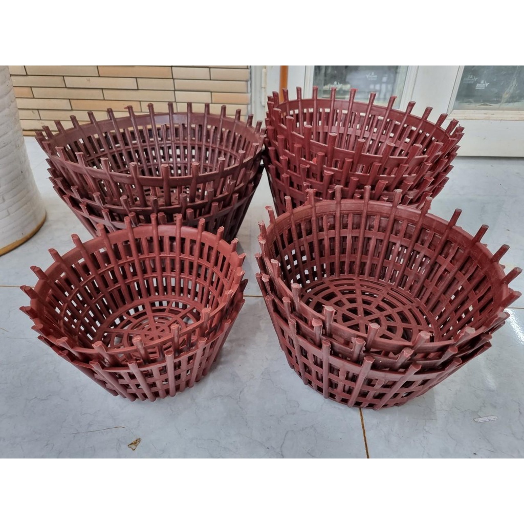 [Siêu Sale] sét 10 chậu nan phụ màu nâu f26 trồng lan hàng loại 1 dày chắc chắn