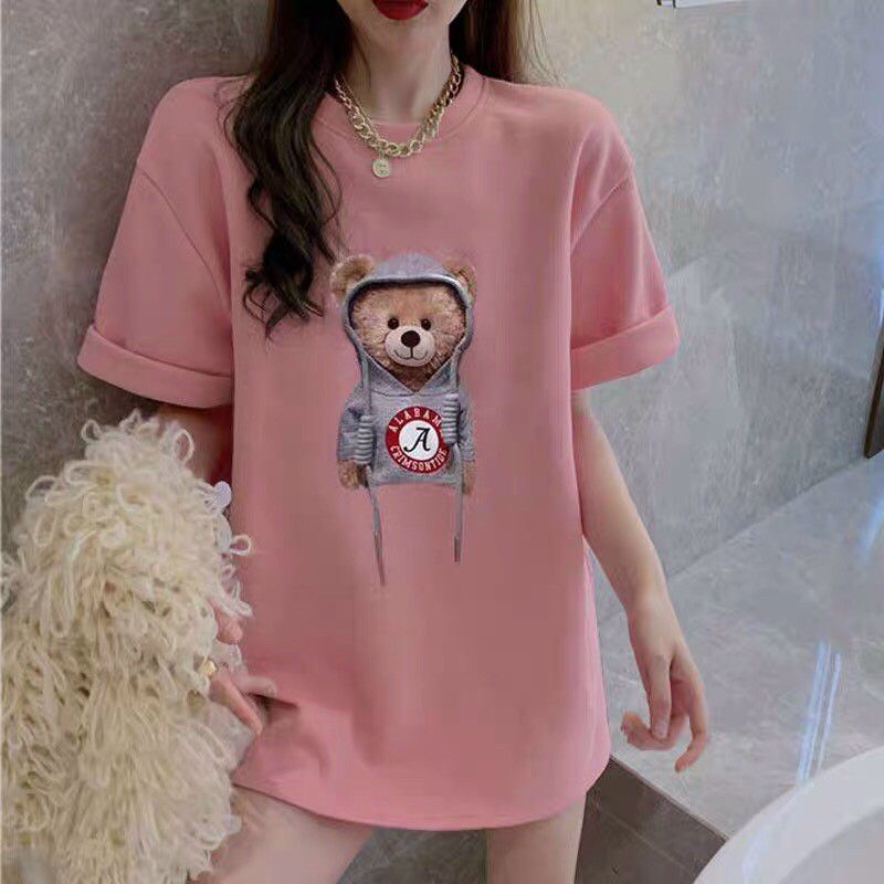 [SIÊU SALE] Áo Thun Tay Lỡ Unisex Hình Gấu Đội Mũ in 5D Nét Căng, Áo Phông Form Rộng Nam Nữ (Kèm Ảnh Thật Trải Sàn)