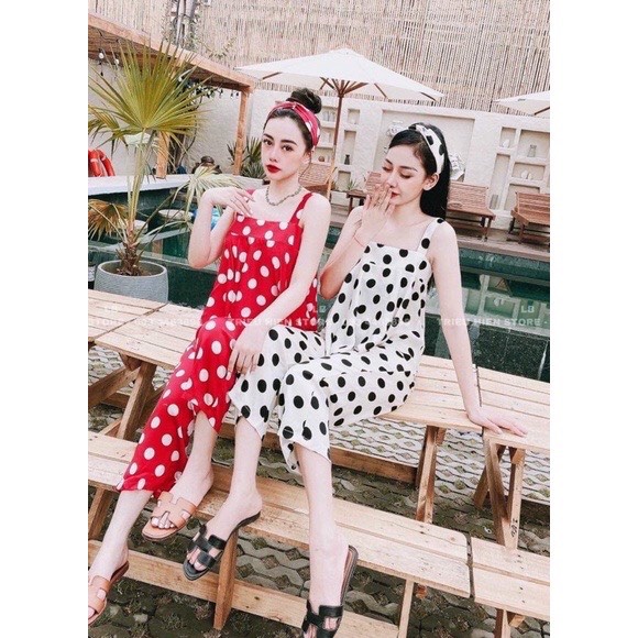 Set Bộ Bigsize Chấm Bi 2 Dây Quần Lửng Qua Gối Chấy Mềm Mát Hàng May Kỹ Size 50-95kg | BigBuy360 - bigbuy360.vn