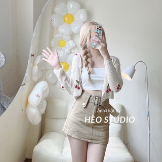 Áo Len Đan Lưới Cherry Hèo Studio (Ảnh Thật)