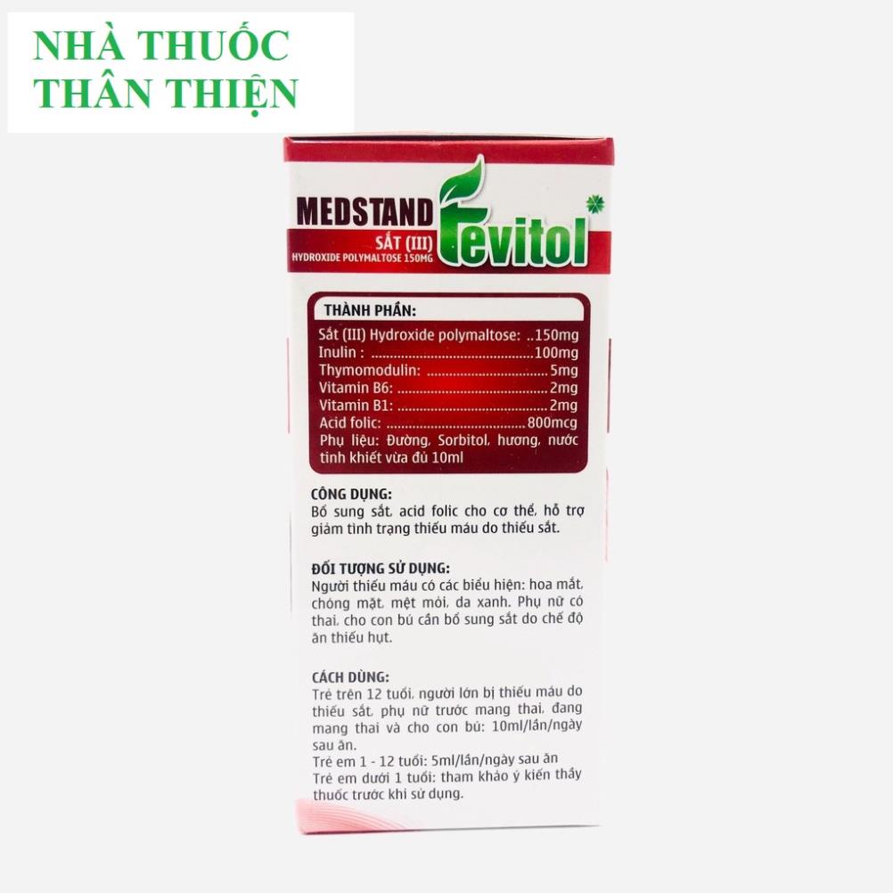 MEDSTAND FEVITOL -  Bổ sung sắt cho bà bầu, acid folic cho cơ thể, hỗ trợ giảm tình trạng thiếu máu do thiếu sắt (20 viê