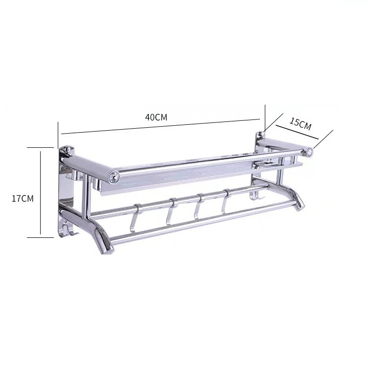 Giá treo khăn nhà tắm inox cao cấp dán tường không cần khoan đục