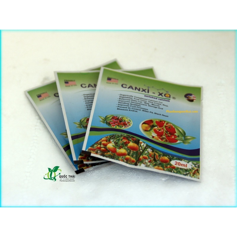 Phân hữu cơ sinh học CANXI XQ bổ sung trung vi lượng, cây chắc khoẻ, tăng năng suất,gói 20ml
