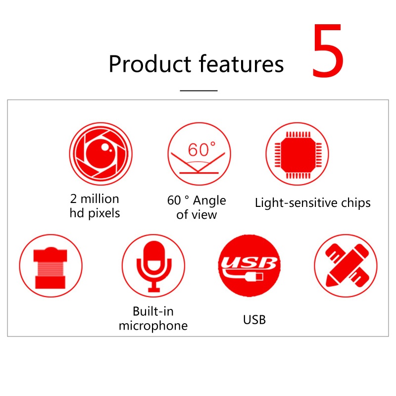 Mô-đun Camera USB HM2057 200W Cố Định CMOS 60 Độ Kèm Micro Thay Thế