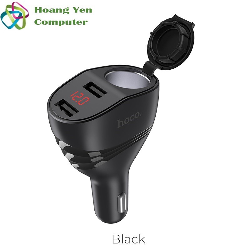 Cốc Sạc Xe Hơi Hoco Z34 2 Cổng Sạc USB, 1 Cổng Mồi Thuốc - BH 1 Năm - Hoàng Yến Computer