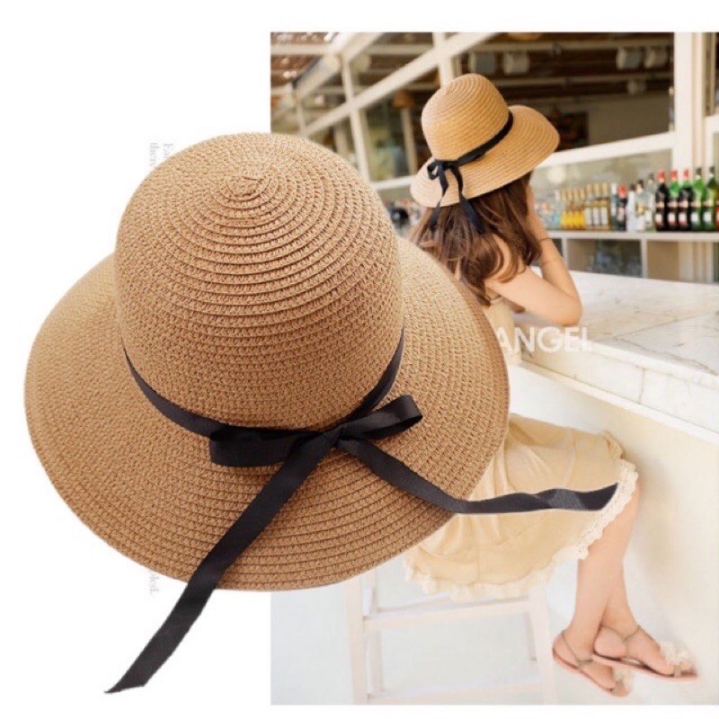 Mũ cói vành vừa đi biển cực đẹp chất ,trẻ trung tặng kèm mút dán nón bên trong cho vừa đầu