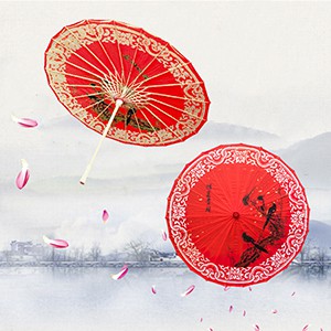 Dù vải dầu Wagasa Nhật Bản, Ô dù vải dầu in hoa văn họa tiết phong cách Nhật Bản trang trí nhà cửa quán ăn Asam
