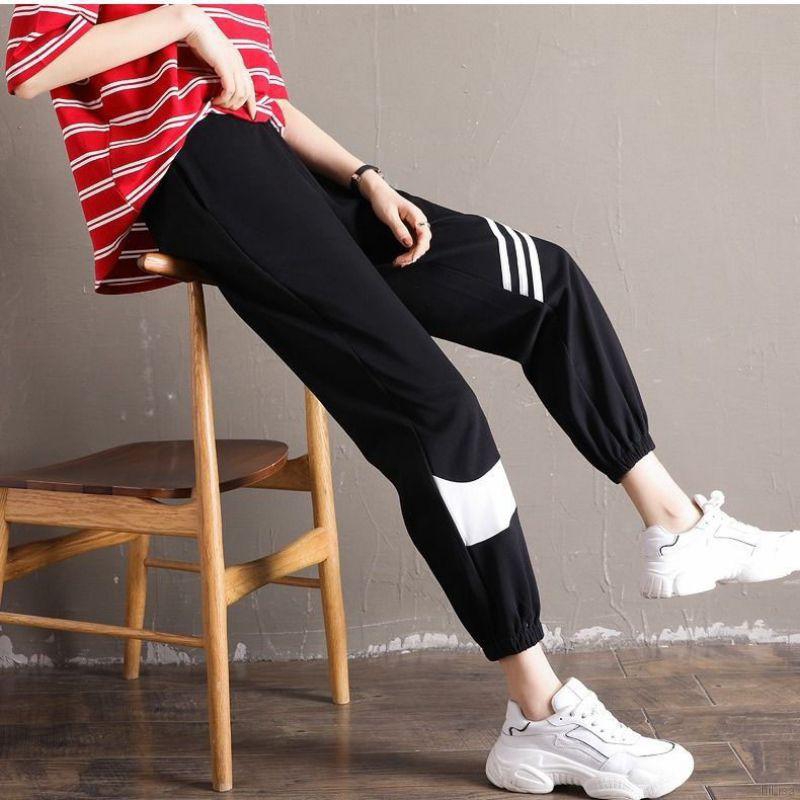 Quần thun dài ống rộng in họa tiết phong cách năng động dành cho nữ | BigBuy360 - bigbuy360.vn