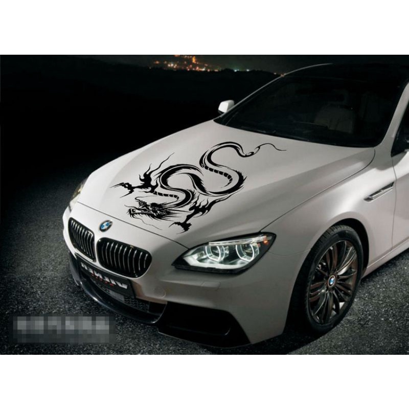 Tem decal Rồng   3d bay lượn dán nắp capo hoặc nóc xe phong cách