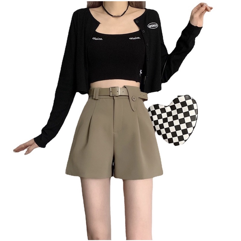 ( Ảnh thật) Quần short lưng cao chất tuyết mưa hot hit 3 màu