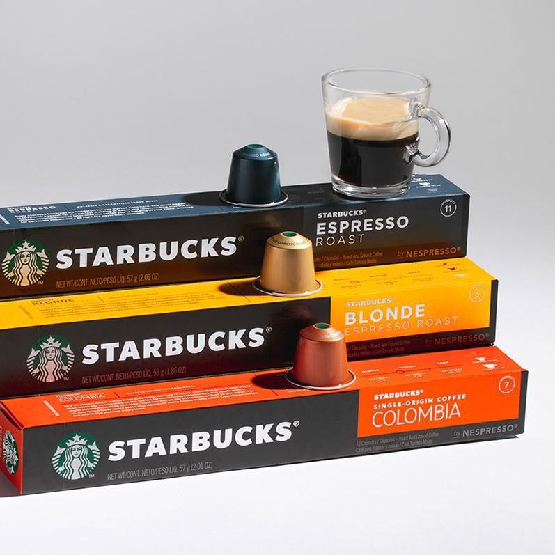 ✁❡Cô đặc cà phê viên nén Starbucks chính gốc Thụy Sĩ tương thích với máy pha hạt kê Nestle NESPRESSO
