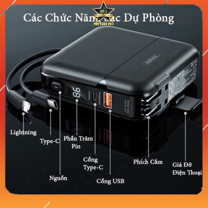 [ CAO CẤP ] Sạc dự phòng remax RPP-20 dung lượng 15.000mAh - Cốc sạc kiêm pin dự phòng hỗ trợ sạc nhanh 18w cắm điện