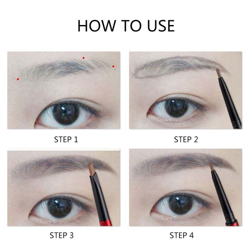 Bút Kẻ Lông Mày 2 Đầu Siêu Mảnh Chống Thấm Nước