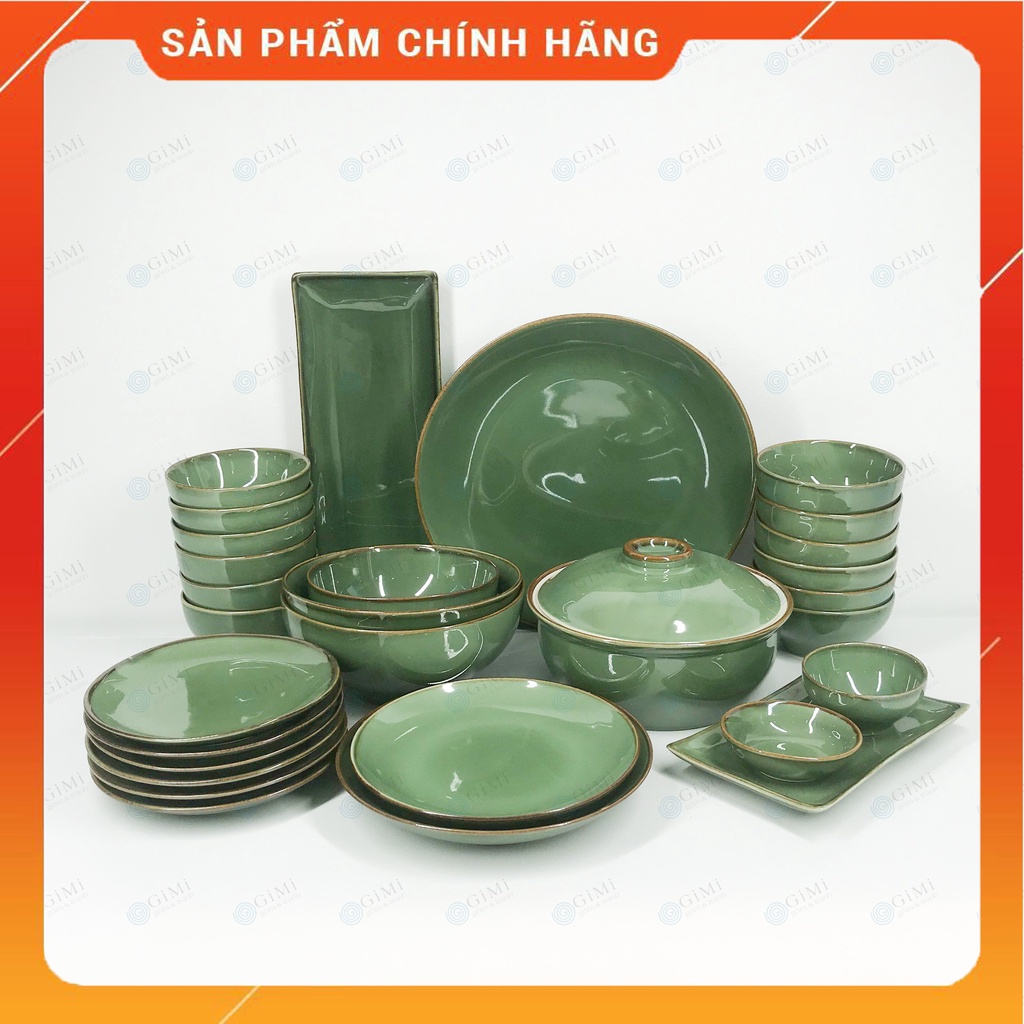 FREESHIP - BÁT ĐĨA GỐM SỨ BÁT TRÀNG - MÀU XANH LỤC BẢO - QUÀ TẶNG TÂN GIA - GỐM SỨ VIỆT NAM