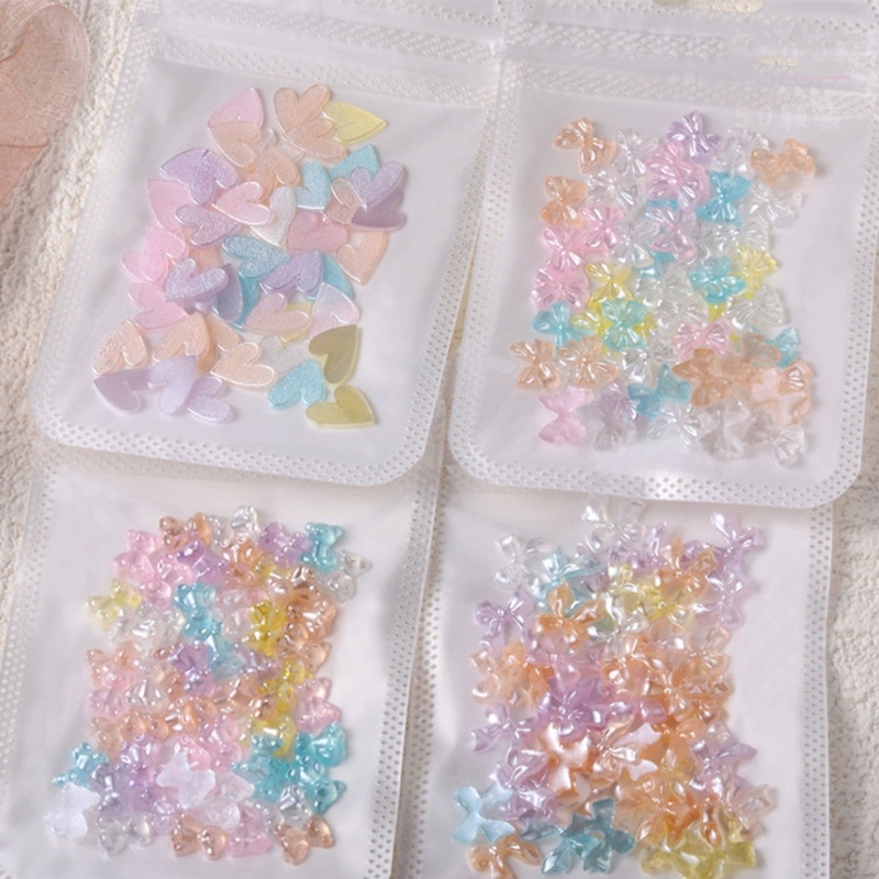Set 50 Phụ Kiện Trang Trí Móng Tay Hình Gấu Và Bướm Xinh Xắn
