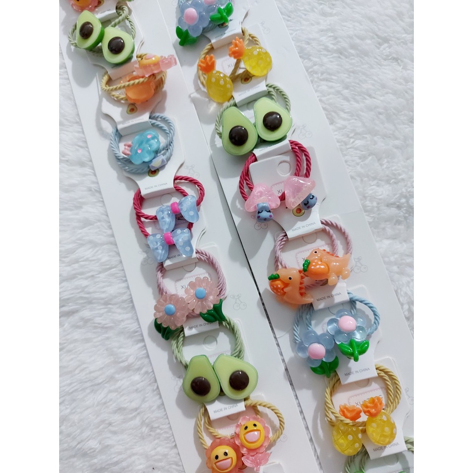 Set 02 Cột Tóc trái cây, hoa quả Cute Cho Bé