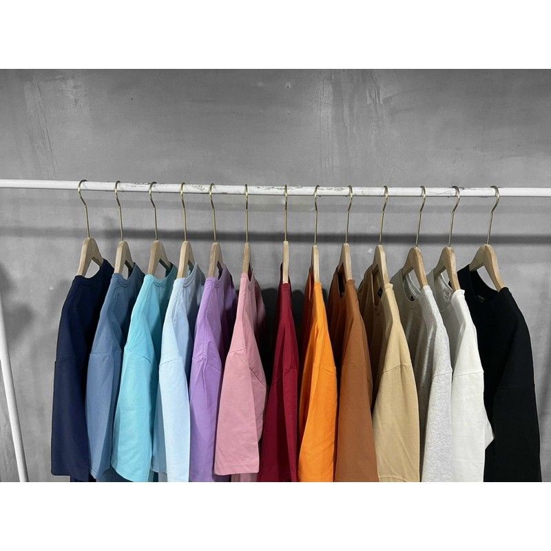 [Ảnh Thật] Áo thun tay lỡ trơn đủ màu from rộng unisex nam nữ