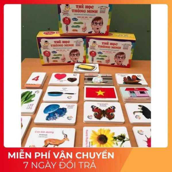 Bộ thẻ học thông minh Flash card 16 chủ đề 416 thẻ tiếng anh tiếng việt cho bé