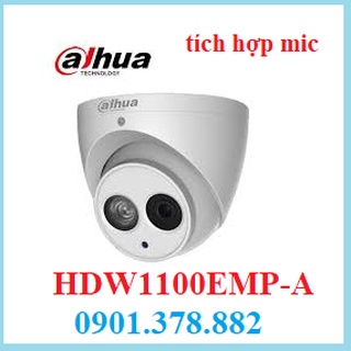 Camera dome hdcvi hồng ngoại 1.0 megapixel dahua hac-hdw1100emp-a