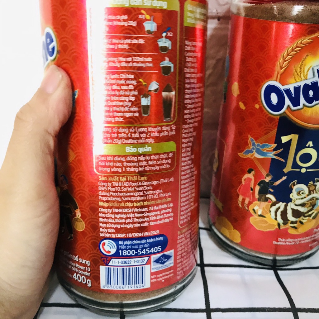 Thức uống lúa mạch hương vị socola Ovaltine bột hũ thủy tinh 400G