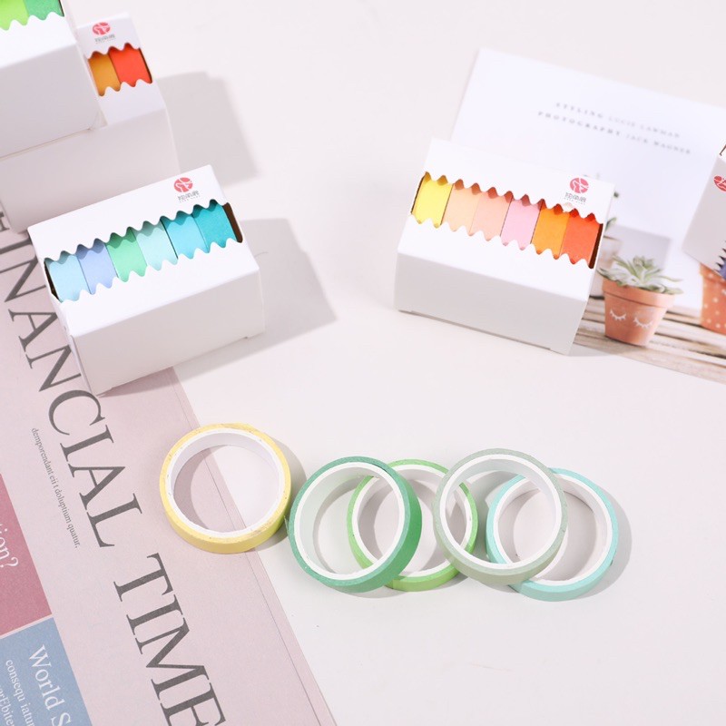 Set washi tape trang trí sổ theo tone màu