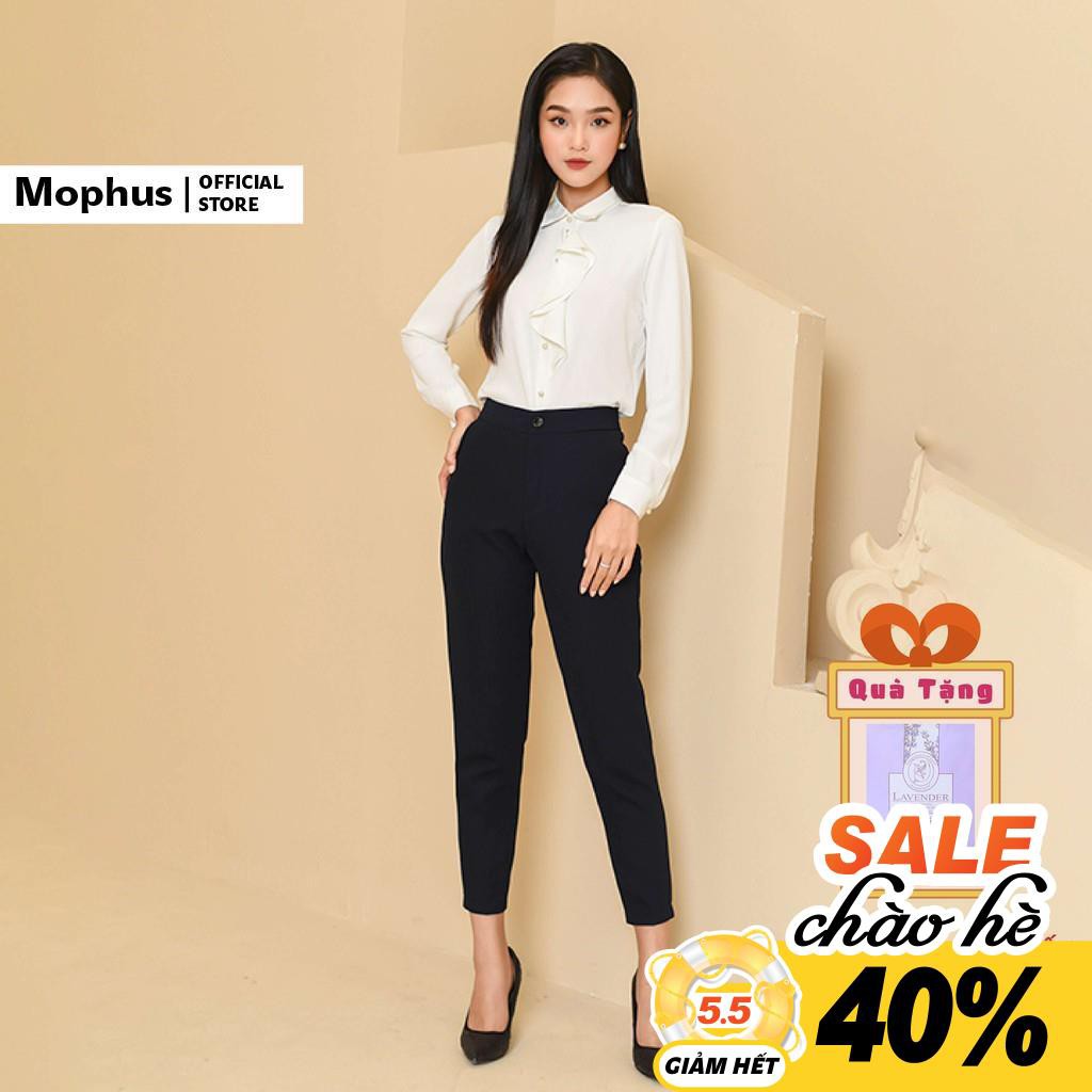 Quần baggy nữ Mophus Q2008 dáng cơ bản, quần tây ống suông vải co dãn thời trang công sở cao cấp