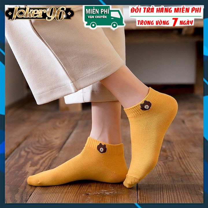 Combo 10 Đôi Tất Gấu Đủ Màu Tặng Túi Nam Nữ