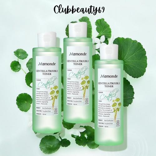 Nước hoa hồng rau má Mamonde centella trouble toner, toner rau má cân bằng da, toner làm dịu da