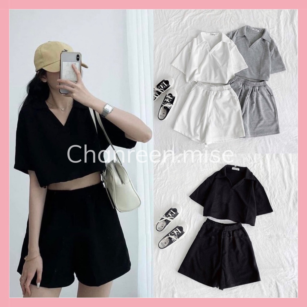 Sét (bộ) croptop + quần đùi Quảng Châu CHANREEN [FREESHIP]