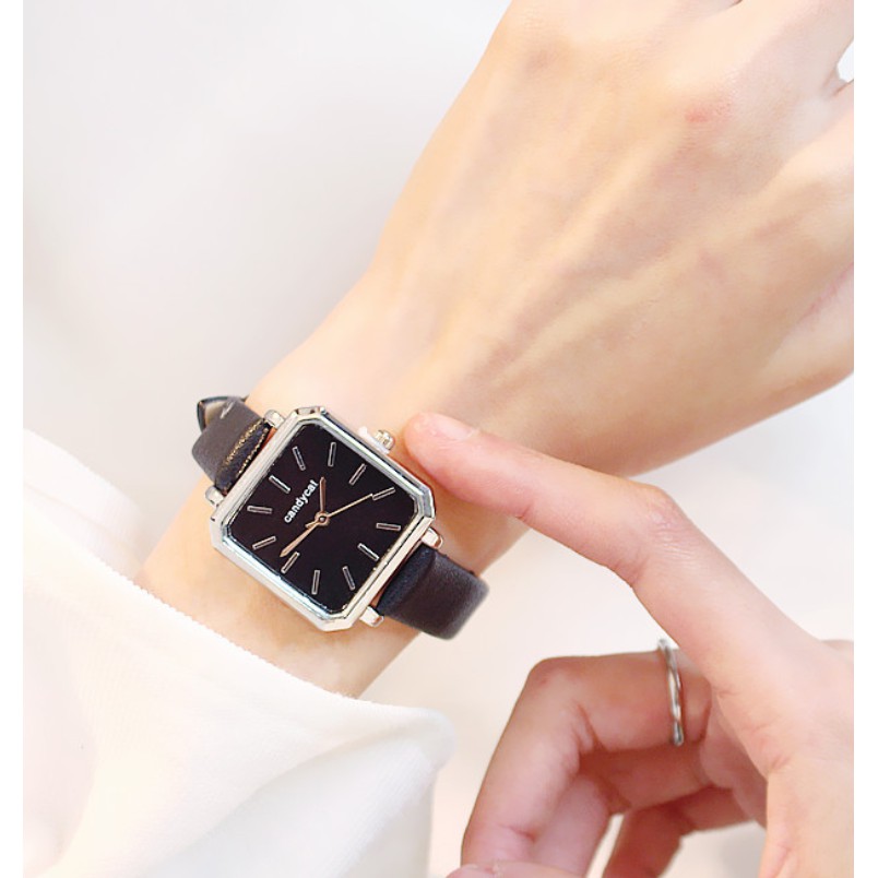 (Ko tặng lắc) Đồng hồ nữ dây da Candycat C3 mặt vuông sang trọng | BigBuy360 - bigbuy360.vn