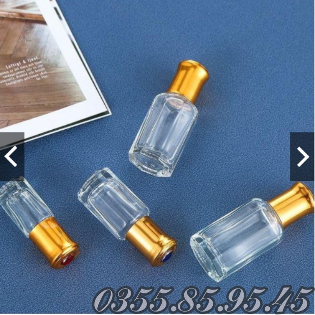 Vỏ Lọ Bi Lăn Dubai 3ml / 6ml / 12ml chiết nước hoa Ruby rỗng - Chai lọ đựng nước hoa, mỹ phẩm du lịch.