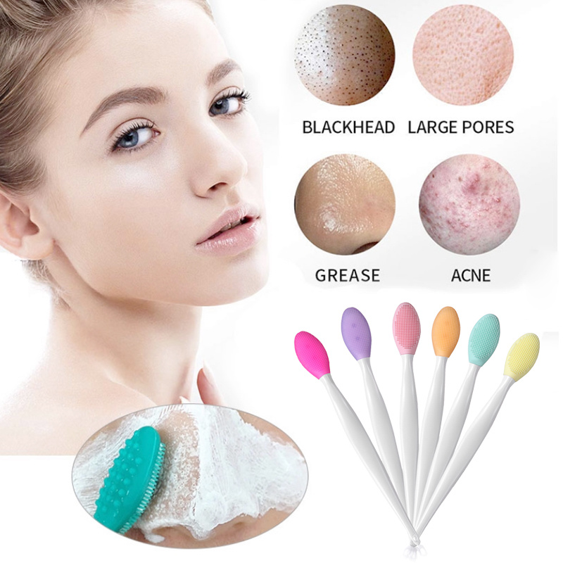 [Hàng mới về] Cọ silicon rửa mặt tẩy tế bào chết và mụn đầu đen tiện lợi