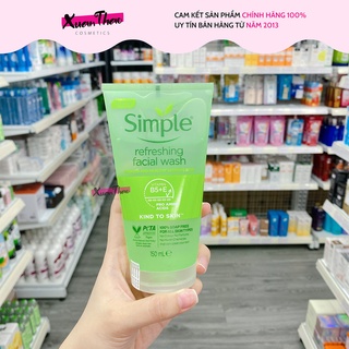 Sữa Rửa Mặt Simple Refreshing/Micellar Facial Gel Wash 150ml